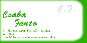 csaba fanto business card